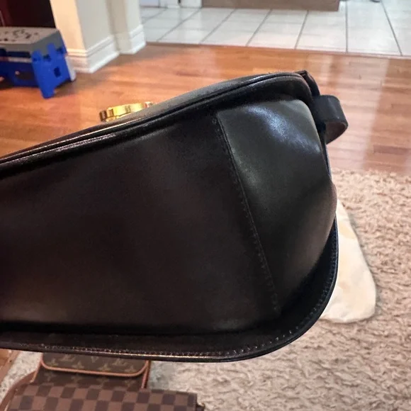 ❌SOLD❌Salvatore Ferragamo Black Handbag with Gold Accents - Picture 14 of 14